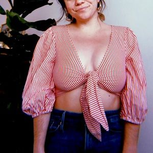 Striped Tie front top